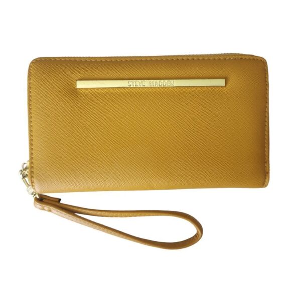 Steve Madden Handbags - Steve Madden Wristlet Wallet in Mustard Yellow